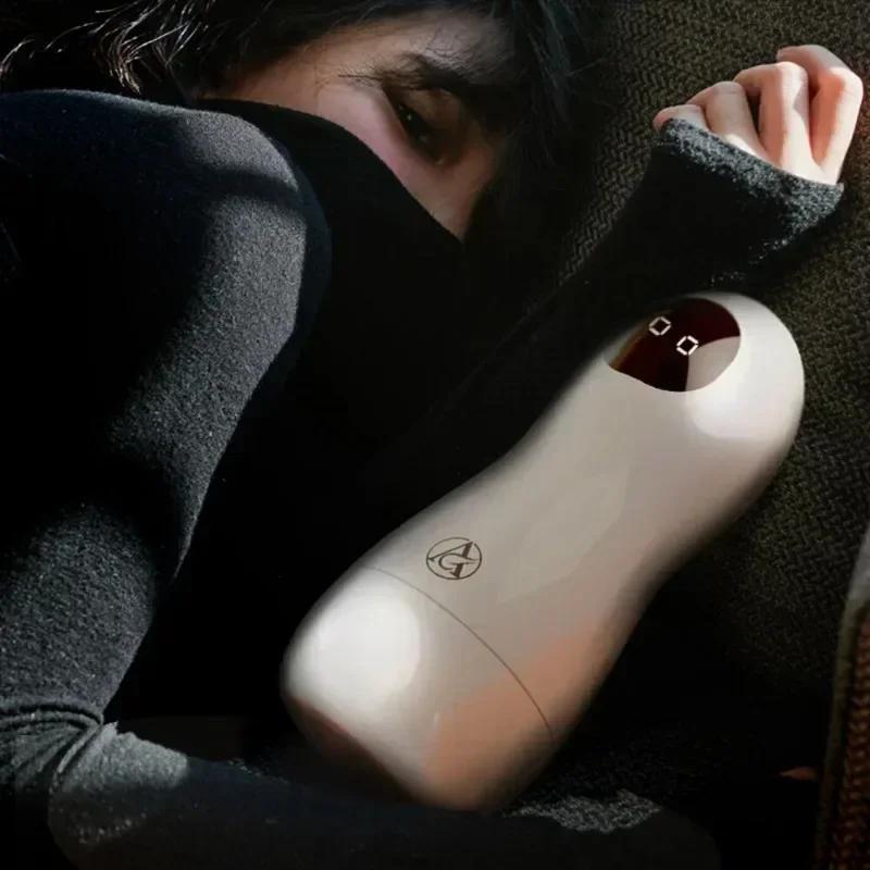 Мастурбатор Чашка Вибрация Автоматический Мужской Минет Реальная Вагина Карманная Киска Вибрирующая Пуля Пенис Оральный Взрослые Секс-Игрушки Для Мужчин