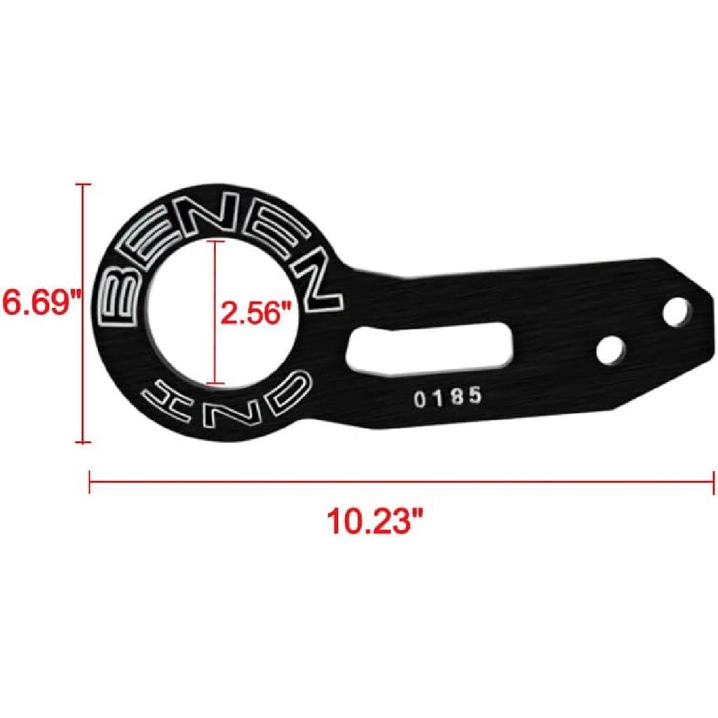 Heart Horse Rear Tow Towing Hook For Universal Car, JDM Bumper Quick Release Auto Trailer Ring Aluminum Alloy, Improved Wiredrawing Anodizing (Black)