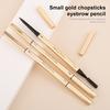 0.1g Eyebrow Filler Ultra-precision Long-lasting Double Head Square Gold Color Tube Beauty Brow Pencil for Women
