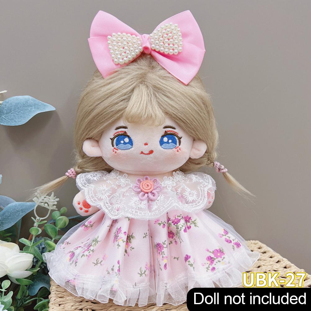 20 см хлопковый комбинезон для кукол из мультфильма, сменный наряд для плюшевой куклы, платье Лолиты, аксессуары для игрового домика, мини-одежда