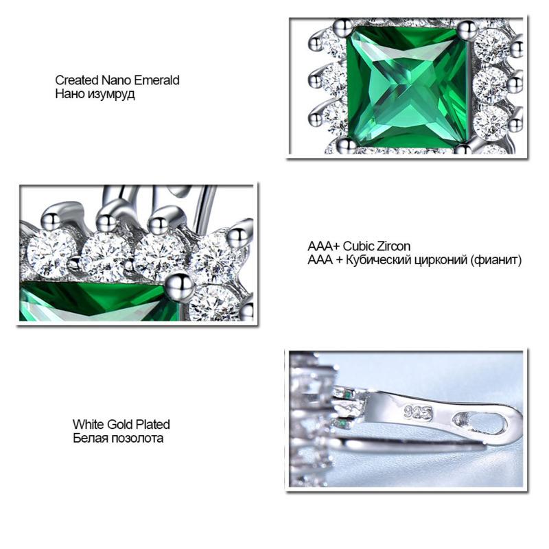 Gica Gem из стерлингового серебра 925 пробы, зеленые квадратные винтажные серьги-гвоздики для женщин, тонкий темперамент, высококачественные ювелирные изделия, подарок на День матери