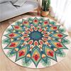 Ethnic Style Circular Carpet Bedroom Minimalist Computer Chair Circular Pad Dressing Table Bedside Dirt Resistant
