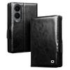 Leather Case with a Flap for Samsung Galaxy Z Fold 8, QIALINO, Black