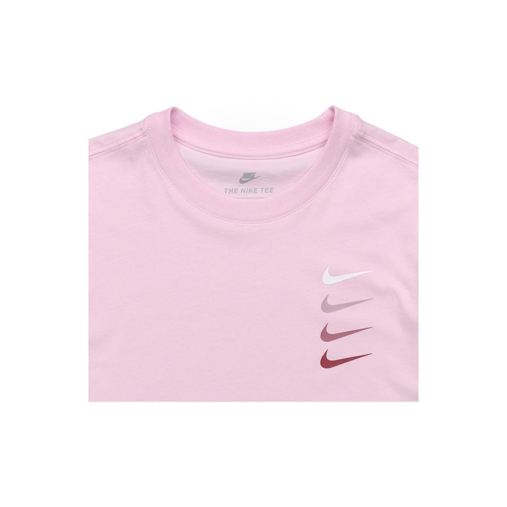 Nike Спортивная футболка с коротким рукавом и логотипом Quadruple Swoosh, мужские топы, розовые DC2716-630