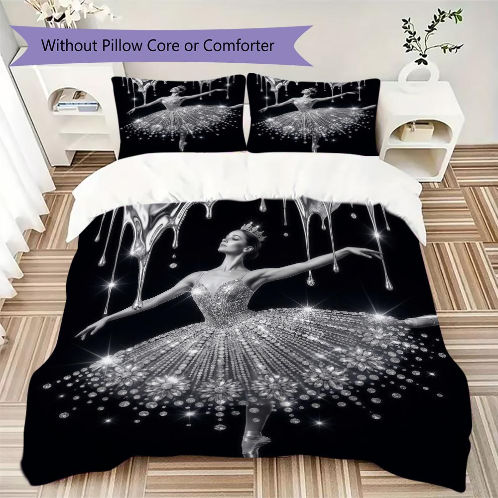 Glowing Dancer Pattern Bedding uilt Set uilt Cover Pillowcase Home Decoration Birthday Gift (1 * duvet cover + 2 * pillowcase without core)