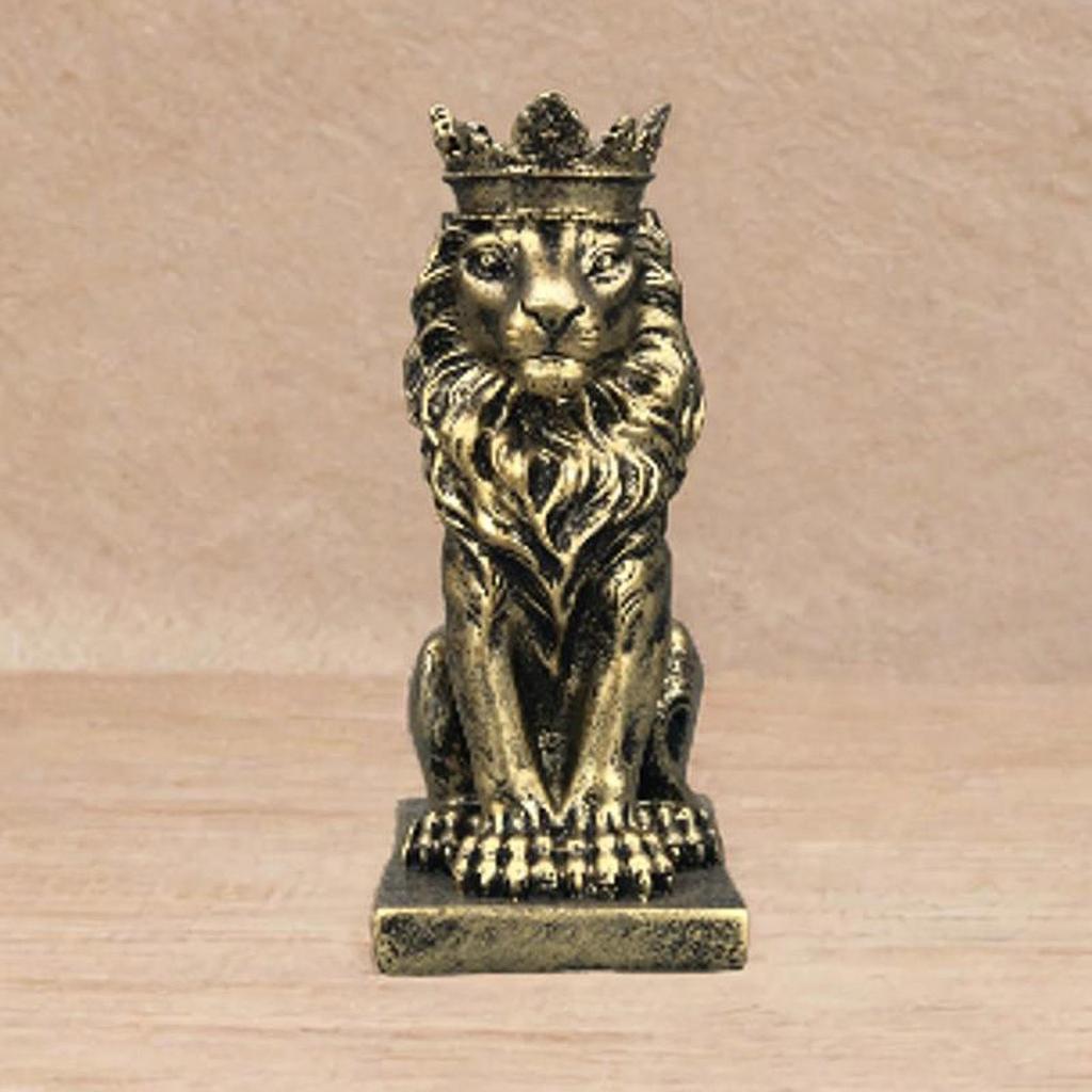 Статуя льва в короне, украшение для стола, ручная работа, украшение из смолы, высота 14,5 см, для винного шкафа и домашнего декора