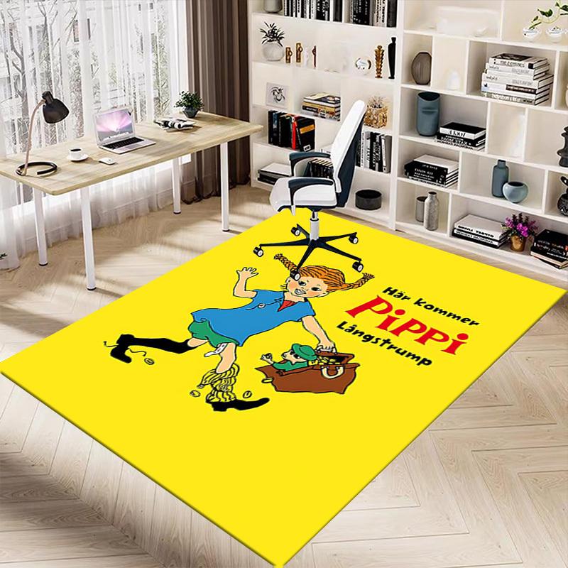 1PC Pippi Longstocking Gold Extra Large Non Slip Floor carpet, Office, family, bedroom, Studio Large Area Rug Indoor Rugs