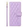 For iPhone 16 Case Wallet Quilted Leather Phone Cover with Shoulder Strap, Wrist Strap