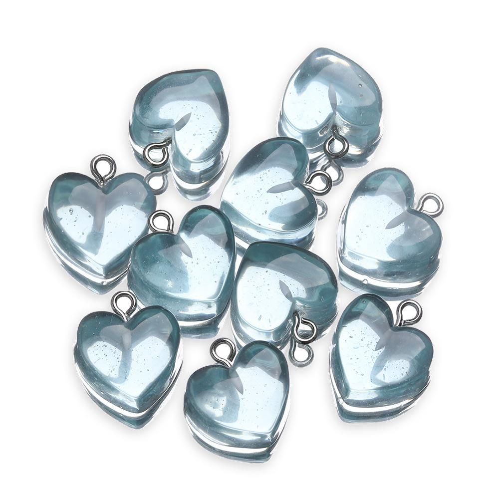 Handmade Earrings Jewelry Making Keychain Pendant Resin Heart Charms Candy Color Necklace Crafting