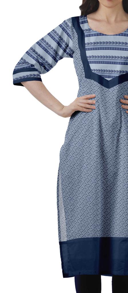 Moomaya Дизайнерская прямая женская туника Kurti с принтом, длинная индийская туника