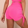 Women New Nude Sports Drawstring Tight Shorts High Waist Elastic Hip Lifting Fast Drying Yoga Pants