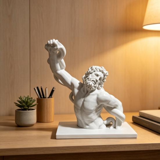 3D-печатная скульптура бюста Лаокоона Устойчивое основание Орнамент из греческой мифологии Древнегреческая художественная коллекционная фигурка Декор для прихожей гостиной