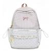 Schoolbag Japanese ins High-value girls backpack Large capacity backpack Lace lace plaid Junior high school student schoolbag