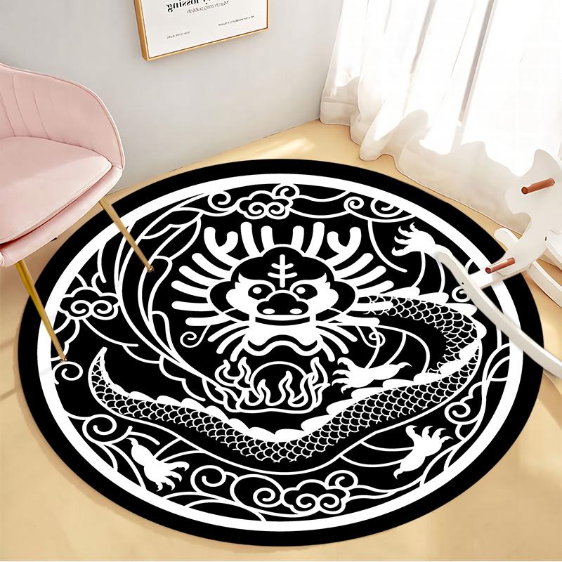 Круглый ковер для гостиной, коврик для двери, ковер для гостиной, спальни, ванная комната, нескользящий коврик для двери