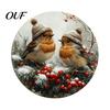 Seasonal Animal Art Gift Wooden Winter Bird Hanging Sign, Rustic Decorative Wall Plaque with Farmhouse Style Holiday Ornaments Rope, 2D Flat Decor for