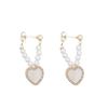 Silver Pearl Diamond Heart Earrings - Trendy Korean Design, Net Celebrity Style, Elegant and Sweet Fashion Earrings for Women
