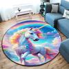 Rainbow Unicorn Fantasy Sky Round Rug Home Soft Decorative Anti Slip Yoga Table And Chair Mat Carpet Outdoor Floor Mat Carpet S4