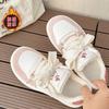 Fleece Little White Shoes Women's 2025 New Winter Korean Version Warm Two Cotton Shoes Versatile Platform Casual Board Shoes Children