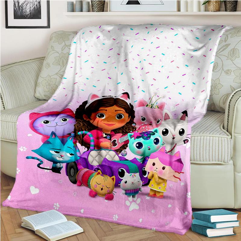Style New Gabbys Dollhouse Cartoon Girl Gift Blanket,Soft Throw Blanket for Home Bedroom Bed Sofa Travel Picnic Cover Kids