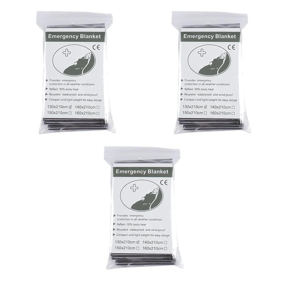 1-10 шт. Аварийное ветрозащитное водонепроницаемое фольгированное термоодеяло для выживания на открытом воздухе, аптечка первой помощи, военный спасательный походный набор