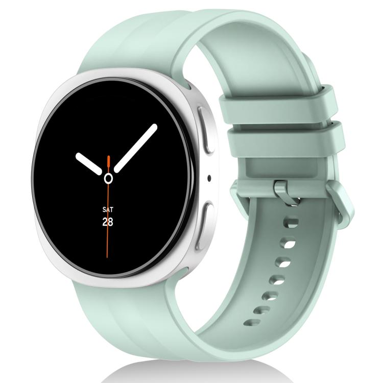 Solid Color Vertical Striped Silicone Watch Band for Galaxy Watch9 / 8 / 8 Classic, Adjustable Replacement Strap