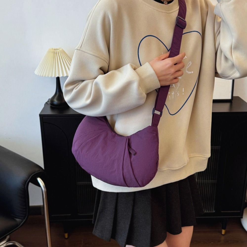 Korean Style Zipper Dumpling Bag Lightweight Sports Messenger bag Nylon Shoulder Bag Male/Female