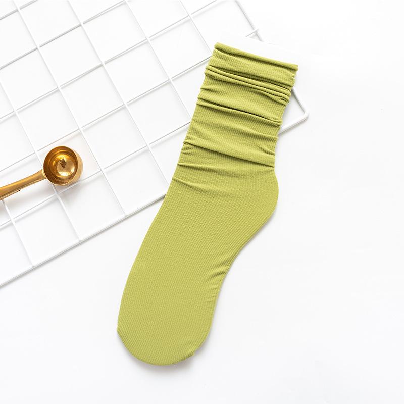 Женские тонкие носки в японском стиле с бархатным ворсом, весна-лето — модные однотонные, закручивающиеся носки средней длины для льда
