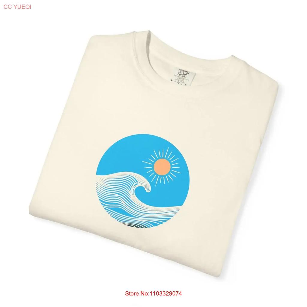 Ocean Wave Sun T Shirt Beachwear Summer Style for Surfers vintage Washed streetwear Stylish Casual homme Breathable Stretched