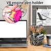 V8 Car Engine Pen Holder Resin Auto Engine Stationery Pencil Organizer