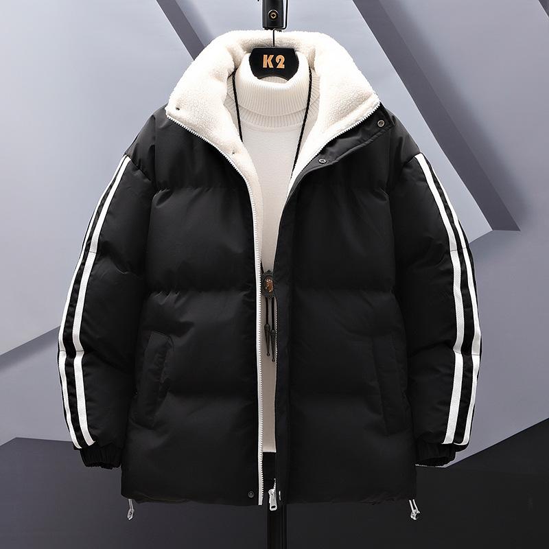 Cotton-padded Men's Autumn and Winter New Winter Men's Clothing Teenagers and Students Print Embroidered Thickened Warm Cotton Jacket