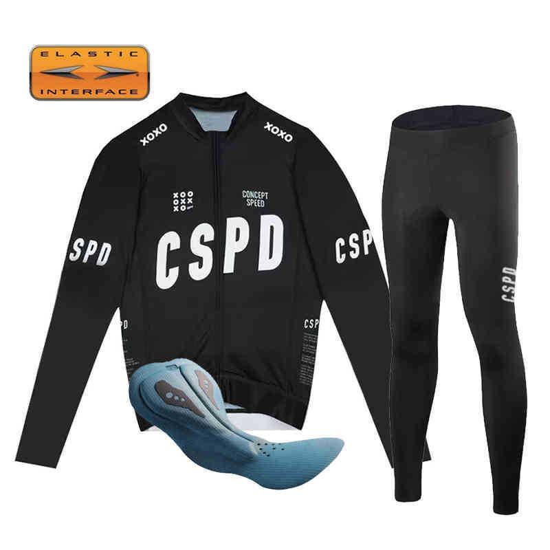 Unisex Long Sleeve Cycling Jersey Bib/Regular Pants Set Road Bike Outdoor Sports Breathable Quick Dry
