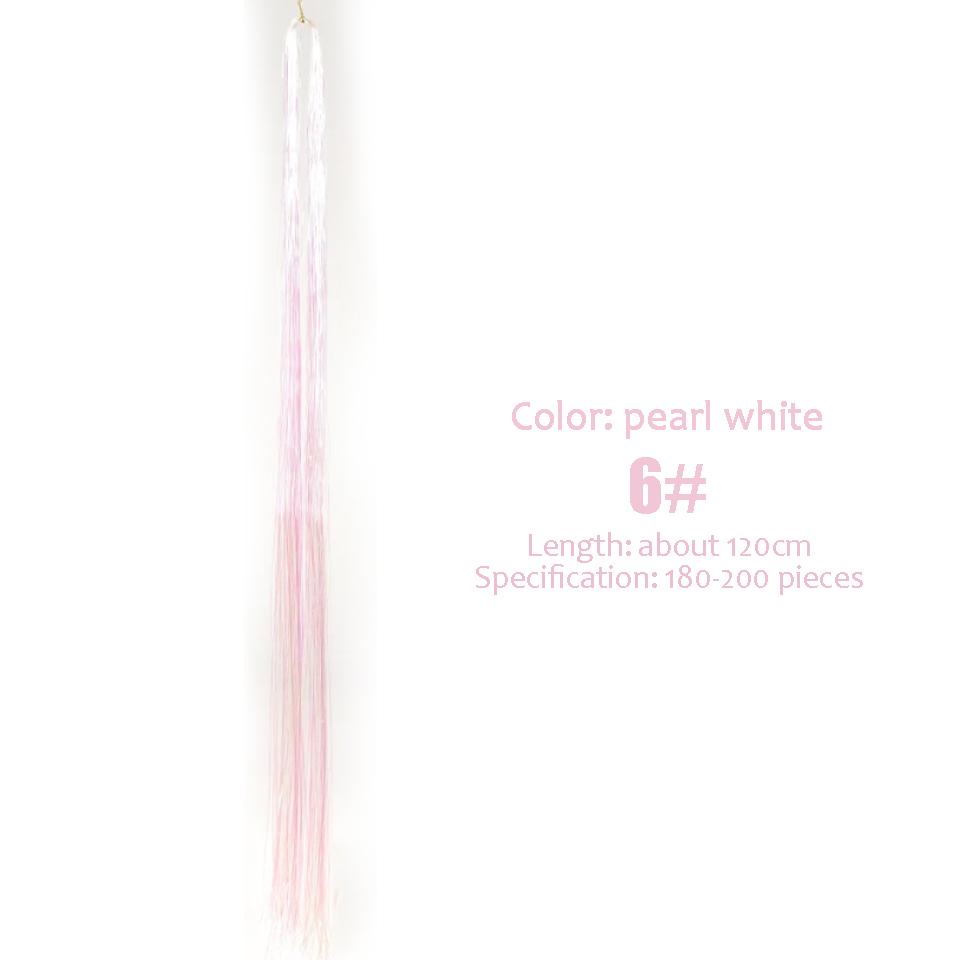 WTB Synthesis Neon Rainbow Sparkle Shiny Hair Tinsel Rainbow Silk Hair Extensions Dazzles Women Hippie for Braiding Headdress