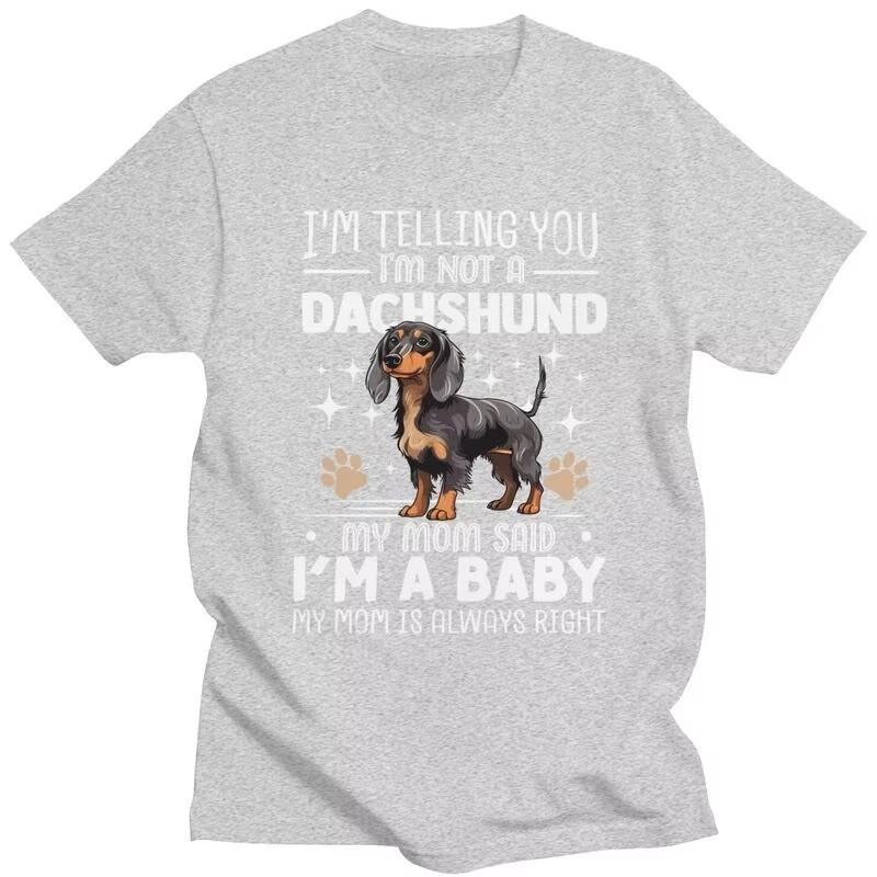 Cute Dachshund Graphic T-Shirt for Unisex Casual 100% Cotton Breathable Short Sleeve Tee