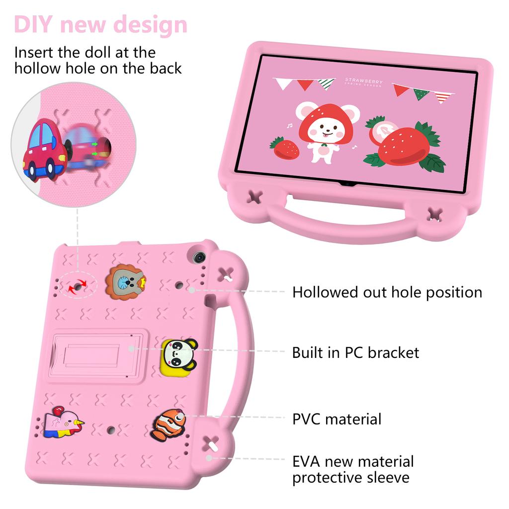EVA Stand Case for ONN 10.1 Gen3 2022 Model 100071485 Kids Safe Cover DIY Style Tablet Shell With Handle Strap Shockproof Funda