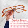 Retro Square Orange Reading Glasses Small Metal Double Bridge Eyeglasses Frames Anti Blue Light Male Presbyopia Glasses 0~+600