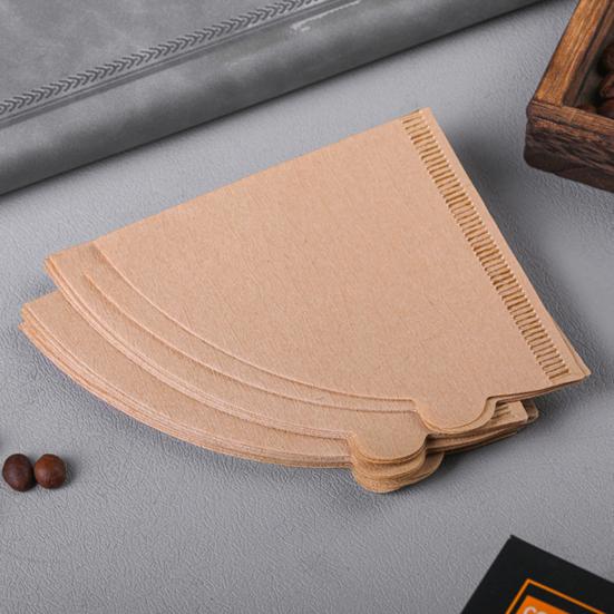 100 шт. одноразовые кофейные фильтры-конусы, неотбеленные натуральные фильтры, бумажные, гладкие кофейные аксессуары для кофемашины с функцией капельного заваривания, френч-пресса