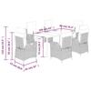 VidaXL Ensemble à Manger de Jardin avec Coussins 7 pcs, Table et Chaises avec Dossier et Repose-pied Réglables, 3213431