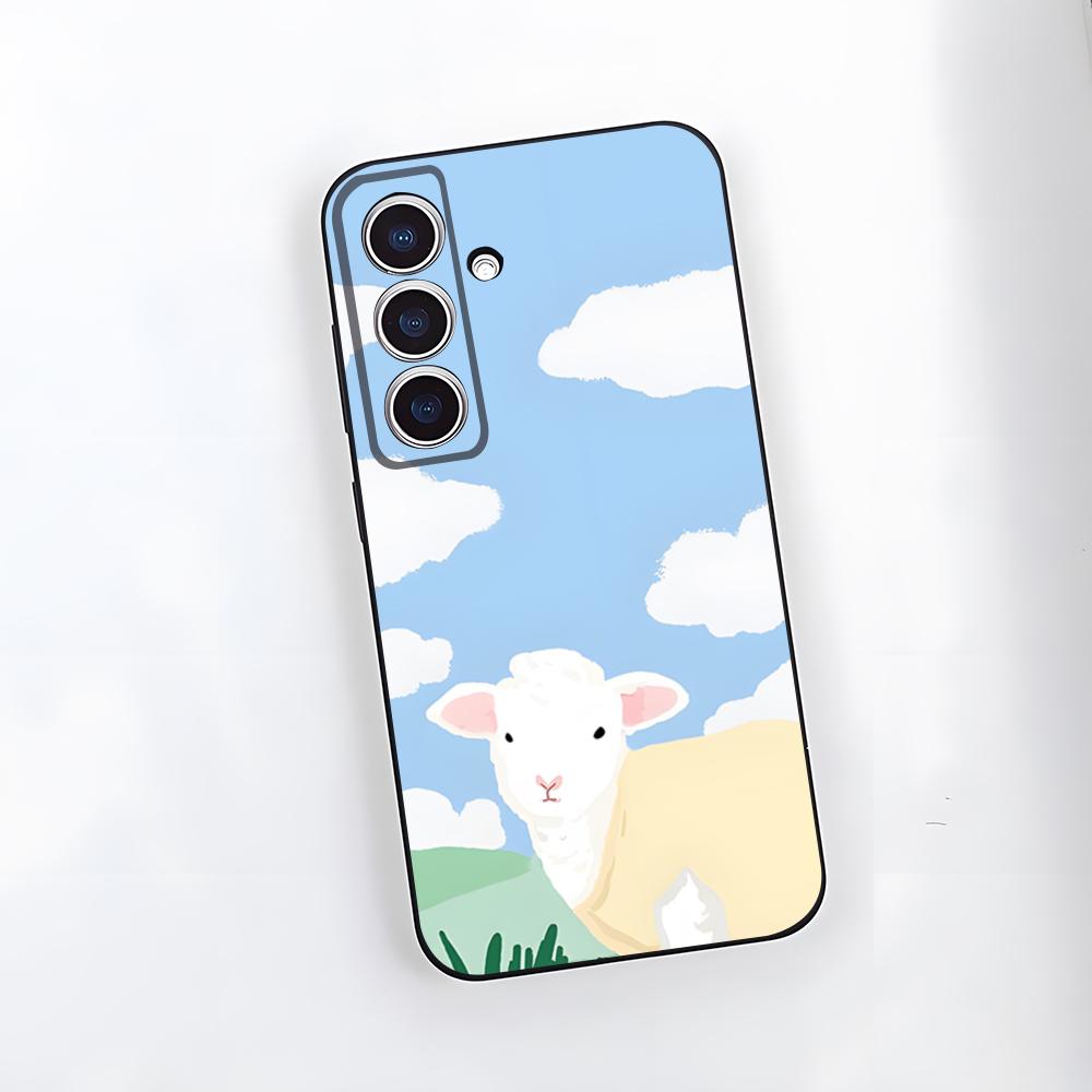 Мультяшная милая овечка Чехол для телефона Samsung S26 S25 Plus S20 S20 Plus S22 Ultra S23 FE S21 Plus S21 Ultra Мягкий чехол