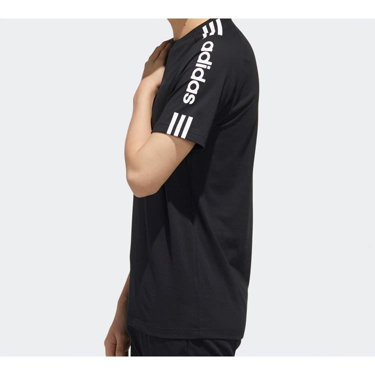 adidas Мужские футболки Neo Черные с круглым вырезом Умеренный прямой крой FP7475