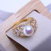 Natural Freshwater Big Pearl Rings for Women Luxury Wedding Ring,Suitable Gifts for Birthdays, Mother's Day and Other Holidays