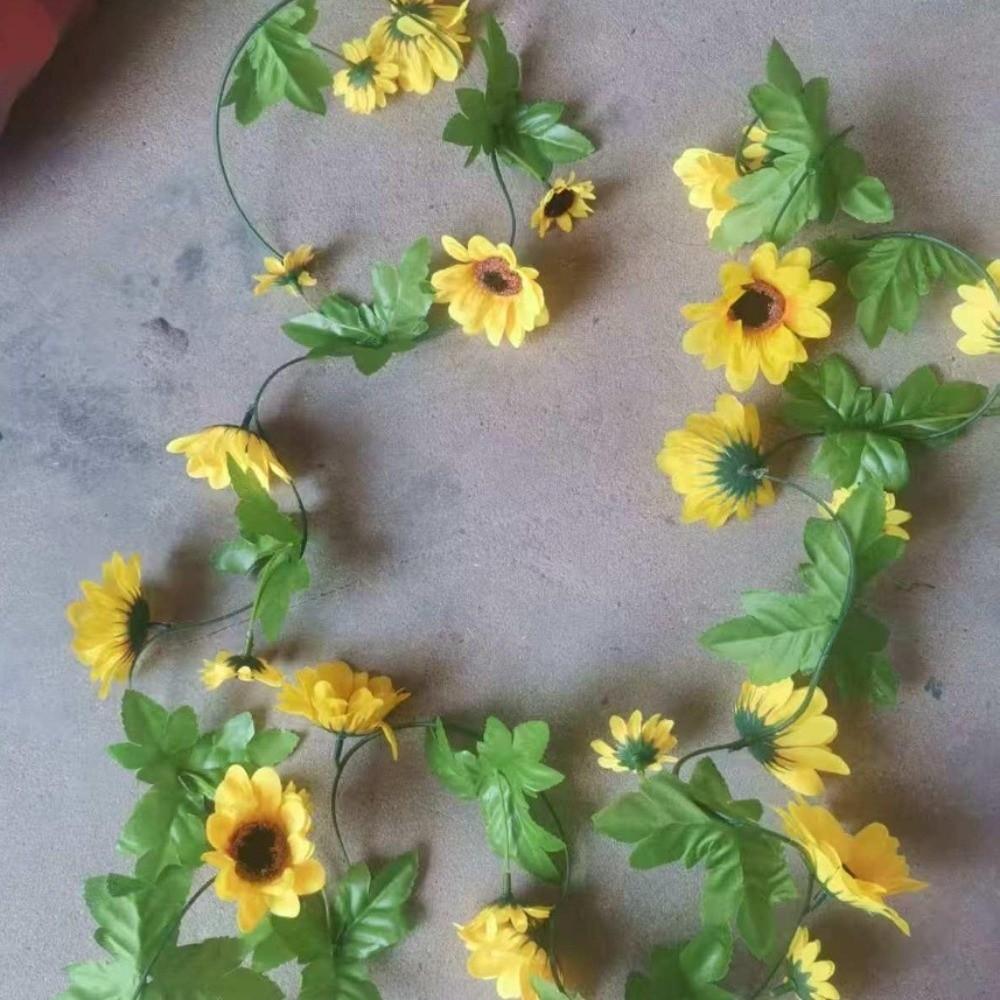 Simulated Sunflower Flower Vine 26 Heads DIY Artificial 3D Sunflower Vine Plastic Party Supplies Simulation Flower Vine