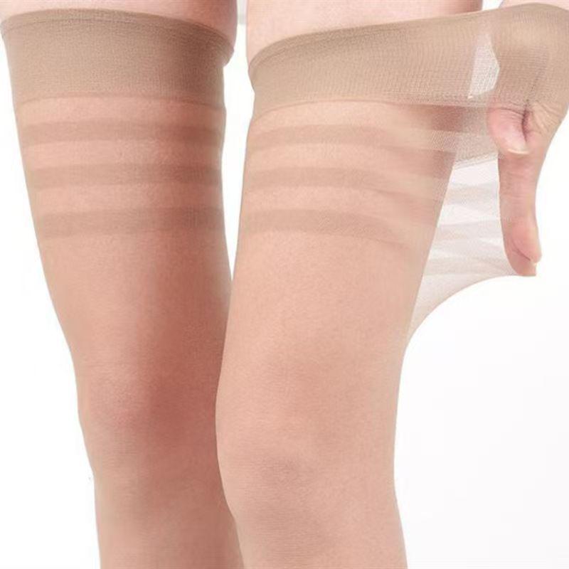 8D Luminous Reflective Horse Oil Over-the-Knee White Stockings, Seamless Red Thigh-High and Knee-High Socks for Women