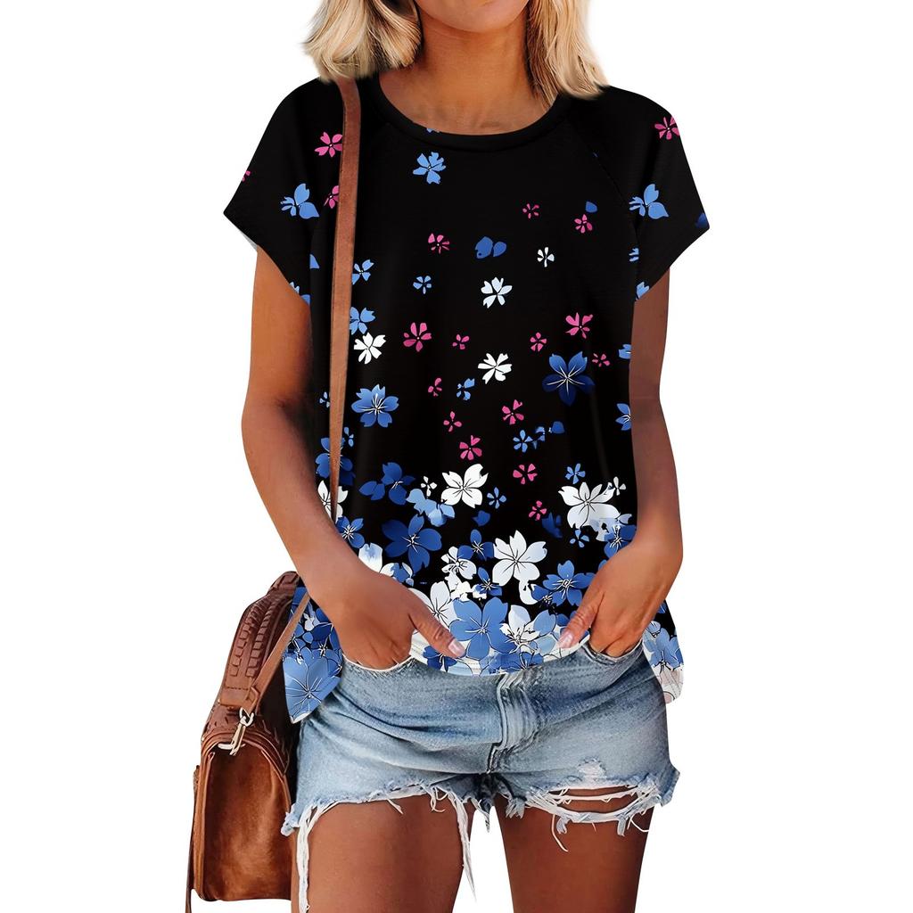 Женские футболки с коротким рукавом, милые туники с круглым вырезом, топы, базовые футболки, блузки, свободный пуловер