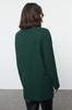 Women's Fashionable Stylish Hijab Sweater Emerald Green Shirt Collar Button Detailed Corduroy Knitwear Sweater