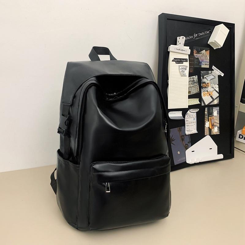 Backpack Men's High Quality Large Capacity Retro Pu Leather Leisure Backpack High School Students Backpack