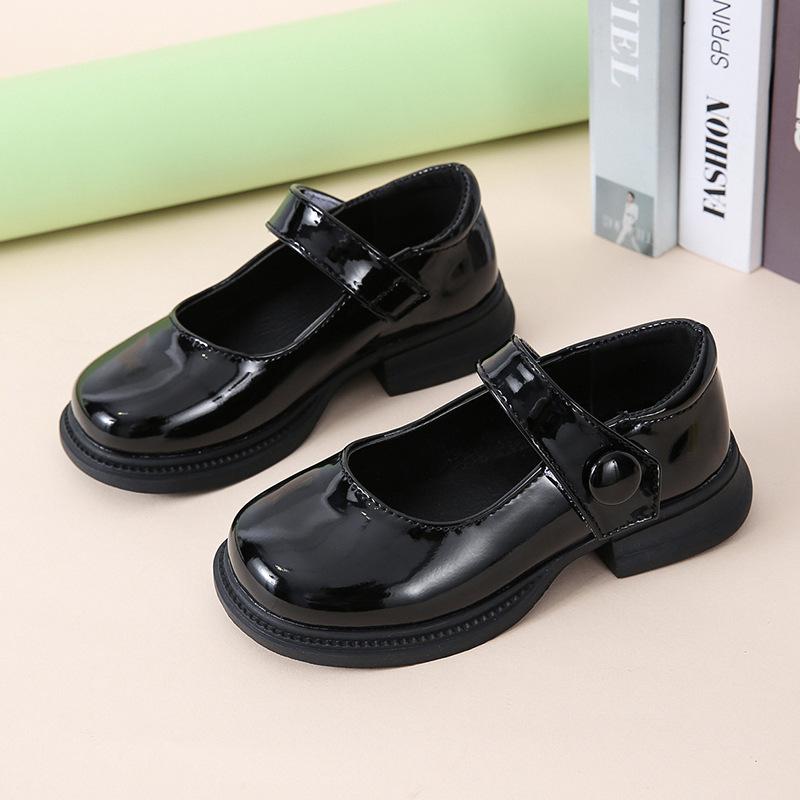 Girls' Leather Shoes Mary Janes 2024 Spring Autumn New British Soft Sole Children's Shoes Children's Princess Shoes Flat Shoes