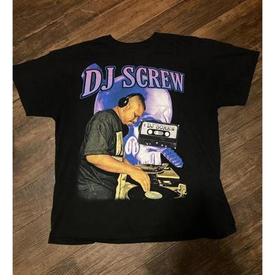 Ретро 80-х Стиль DJ Screw Музыкальная Футболка Черная Классическая Унисекс Футболка
