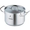 IH Compatible Stainless Steel Half Body Pot 22cm Full of Water 3 Layer Bottom Structure Commercial Both Dishwasher Safe (with Lid) 5.9L Use,