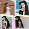 Hair Wig With Baseball Cap Straight&Wave Curly Hair Women Girl's Wigs