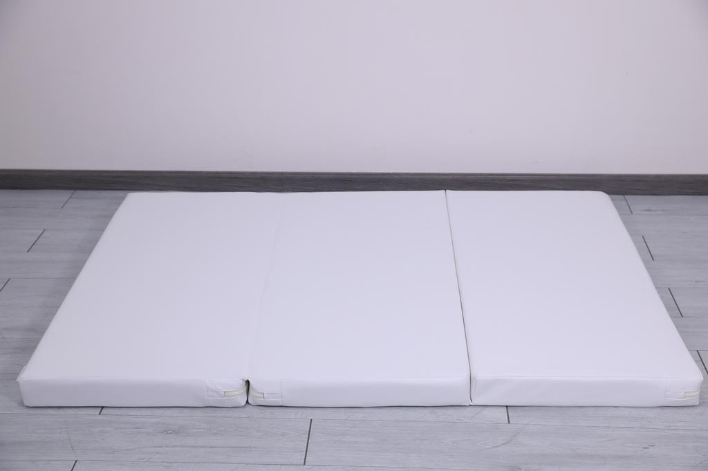 Gymnastic Mattress Satellite Pu 150X100X8 Cm - Three-Piece White